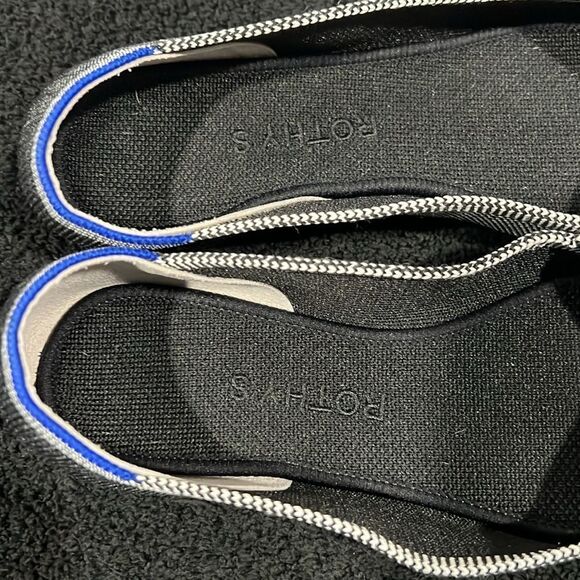 🔥🔥 ROTHY’S  The Point Gray Mist Cap Toe Ballet Flat Shoes Womens Size 10.5 - E - Picture 12 of 13